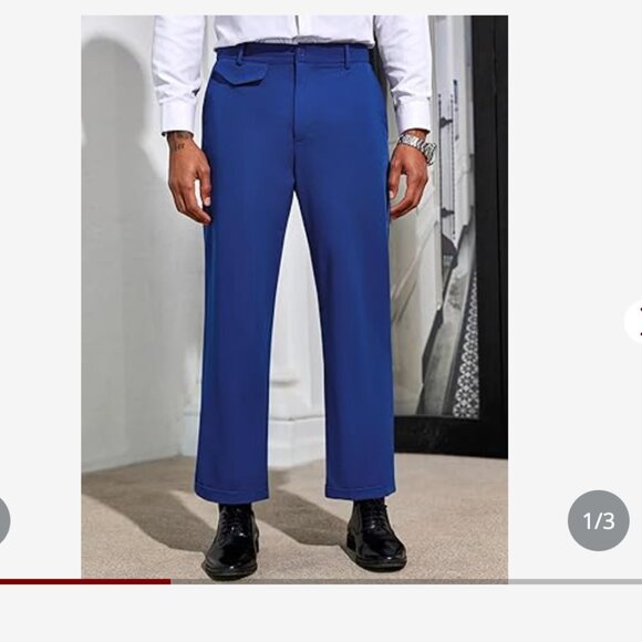Men's Blue Dress Pants - Picture 1 of 2